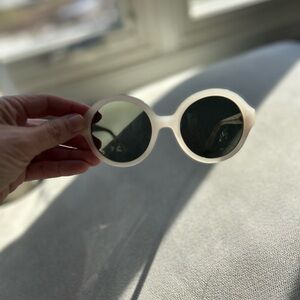 J. Crew Cream and Black Round Sunglasses
